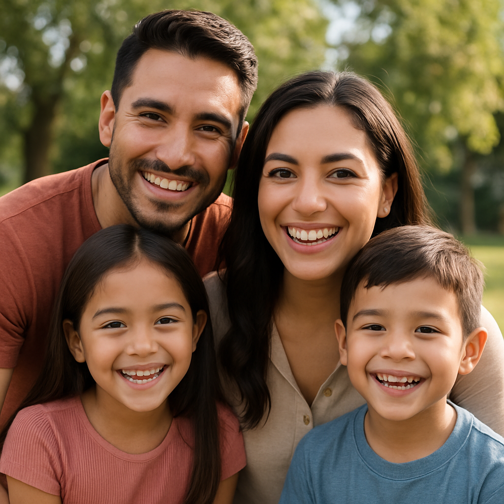 Happy family in the Rio Grande Valley
